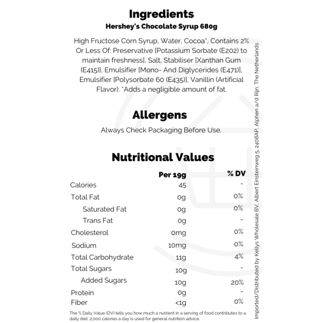 Hershey's Chocolate Syrup 680g