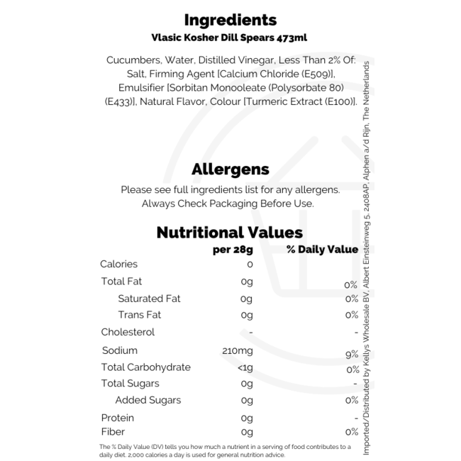 Vlasic Kosher Dill Spears 473ml