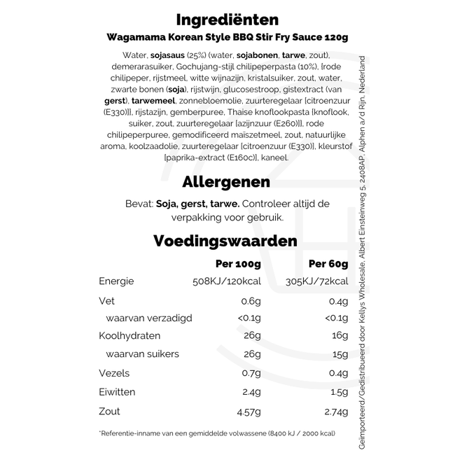 Wagamama Korean Style BBQ Stir Fry Sauce 120g