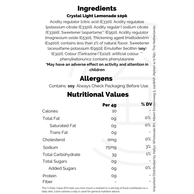 Crystal Light Lemonade 10pk