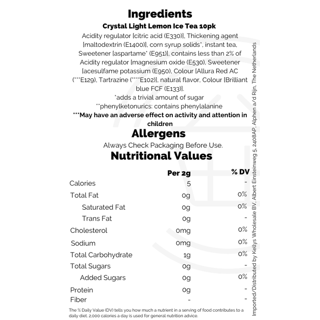 Crystal Light Lemon Ice Tea 10pk