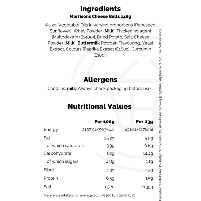 Morrisons Cheese Balls 140g