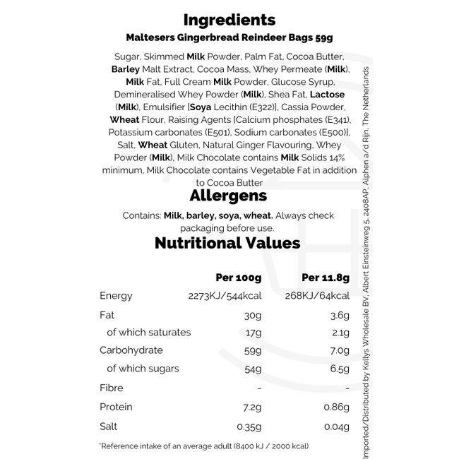 Maltesers Gingerbread Reindeer Bags 59g