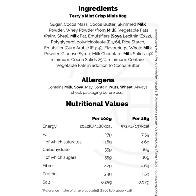 Terry's Mint Crisp Minis 80g