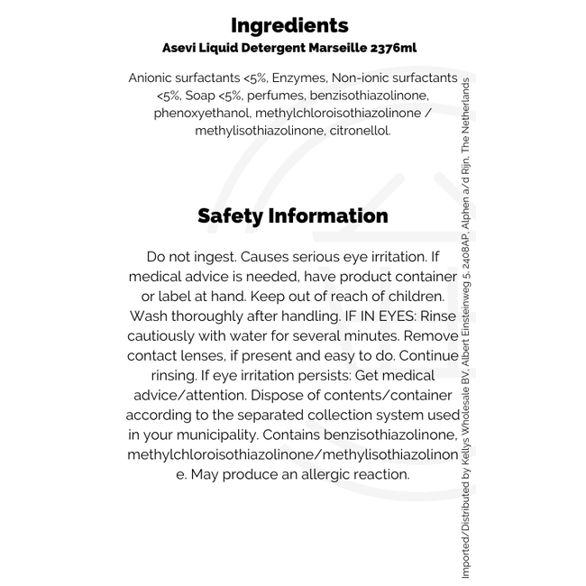 Asevi Liquid Detergent Marseille 2376ml