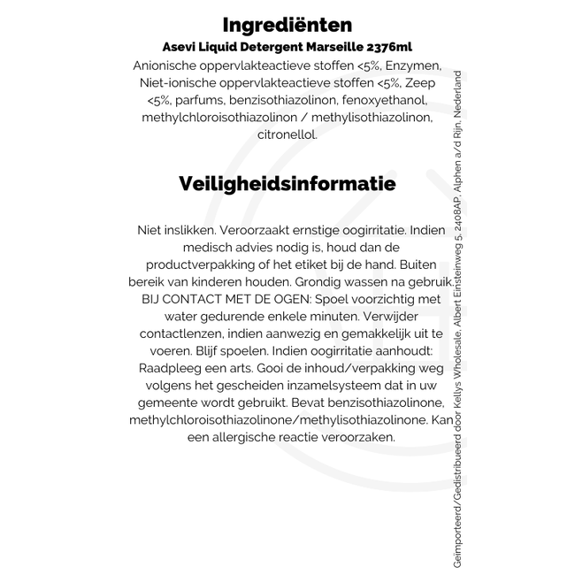 Asevi Liquid Detergent Marseille 2376ml