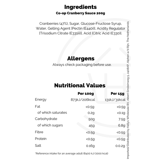 Co-op Cranberry Sauce 200g