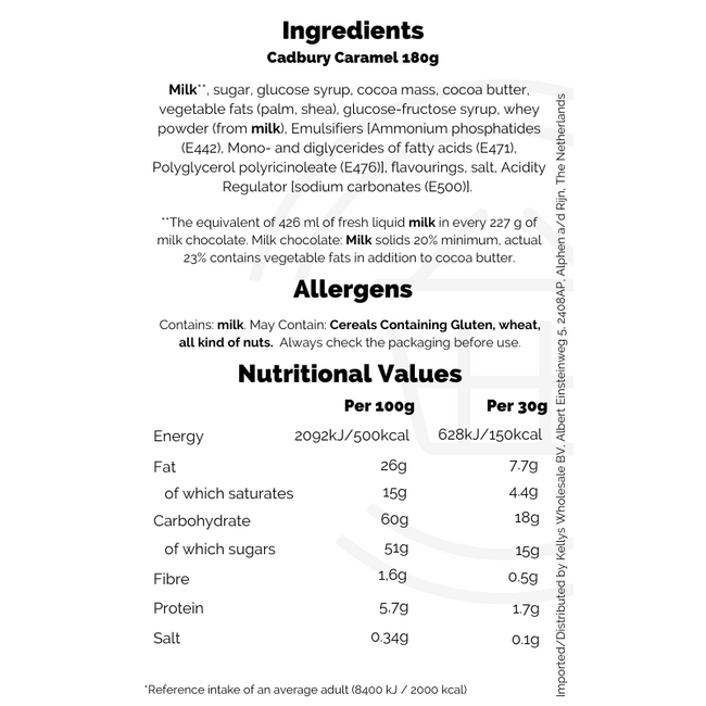Cadbury Caramel 180g