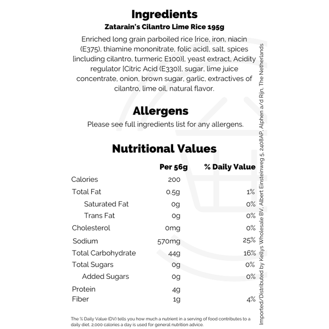 Zatarain's Cilantro Lime Rice 195g