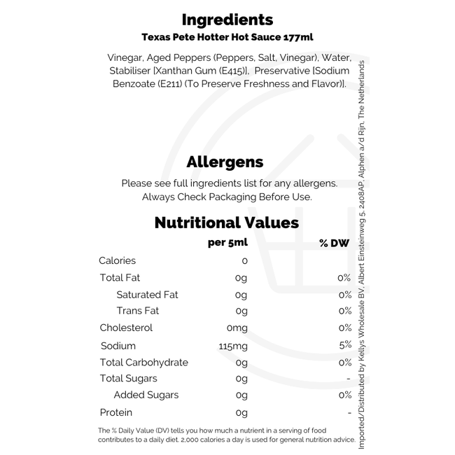 Texas Pete Hotter Hot Sauce 177ml