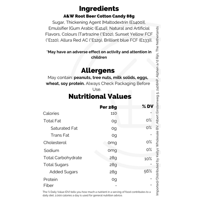 A&W Root Beer Cotton Candy 88g