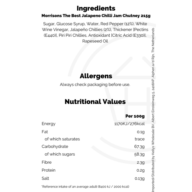 Morrisons The Best Jalapeno Chilli Jam Chutney 215g