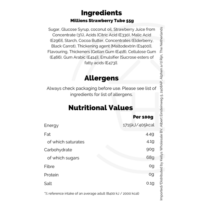 Millions Strawberry Tube 55g