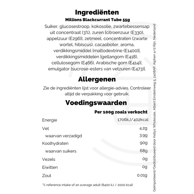 Millions Blackcurrant Tube 55g