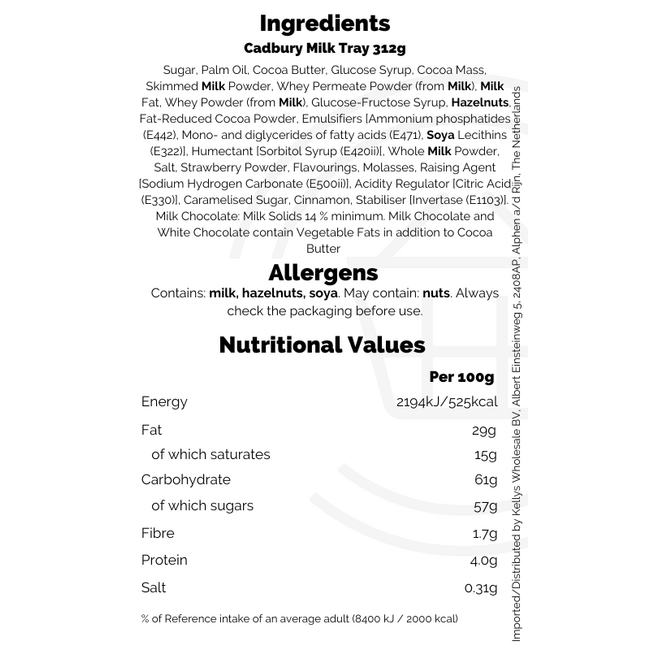 Cadbury Milk Tray 312g