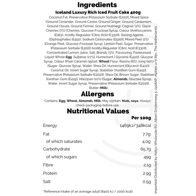 Iceland Luxury Rich Iced Fruit Cake 400g