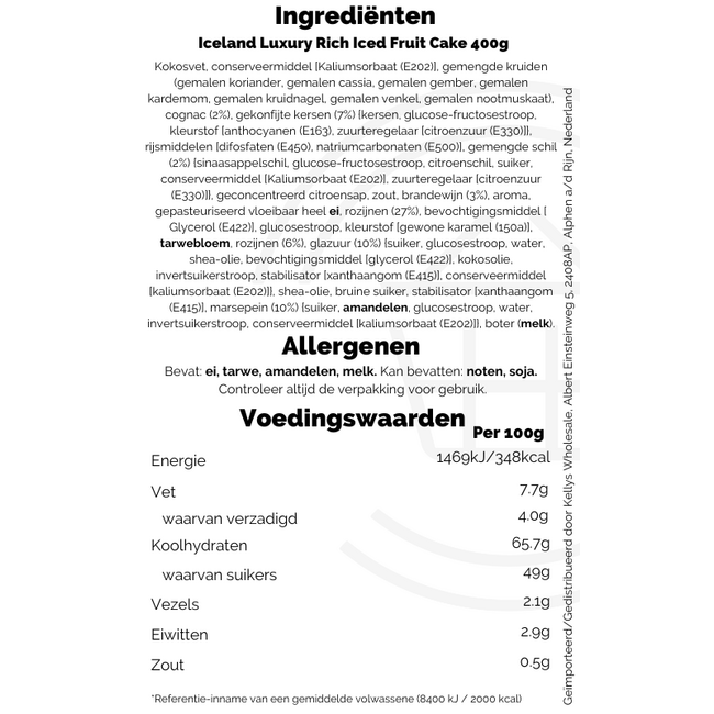 Iceland Luxury Rich Iced Fruit Cake 400g