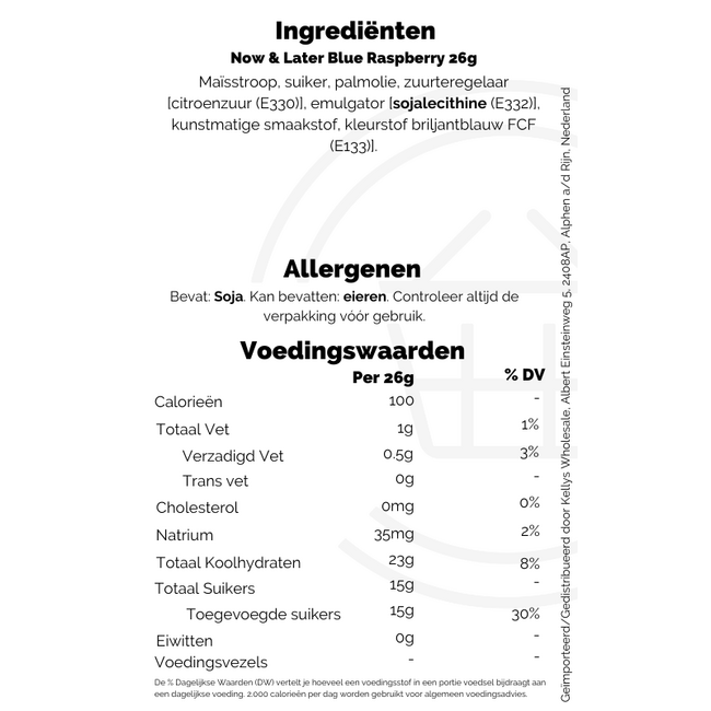 Now & Later Blue Raspberry 26g (6pc)