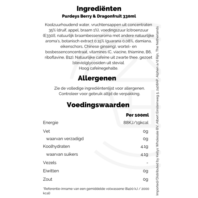 Purdeys Berry & Dragonfruit 330ml – Softdrink