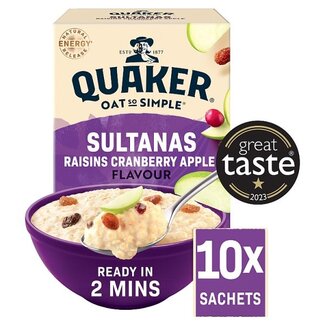 Quaker Quaker oat so simple sultana/raisin/cranberry/apple 10pk