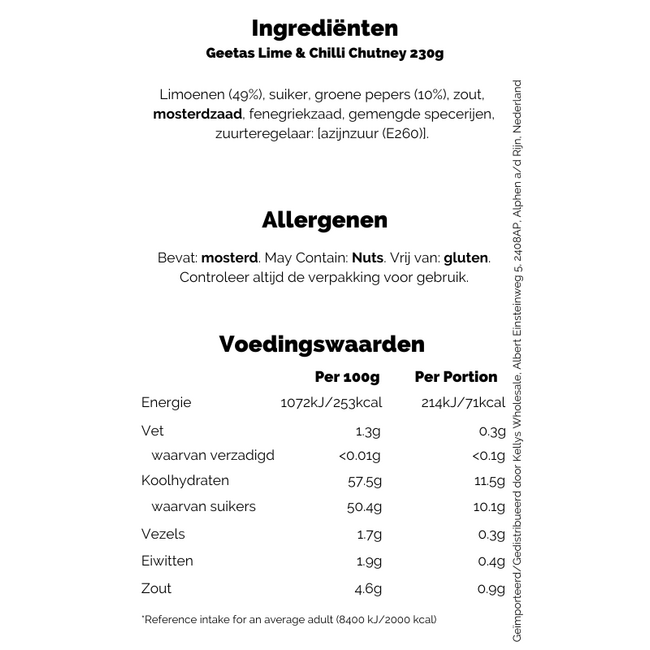 Geetas Lime & Chilli Chutney 230g