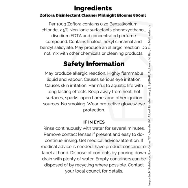 Zoflora Disinfectant Cleaner Midnight Blooms 800ml