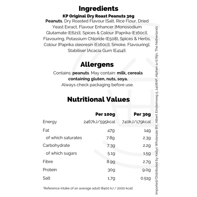 KP Original Dry Roast Peanuts 30g