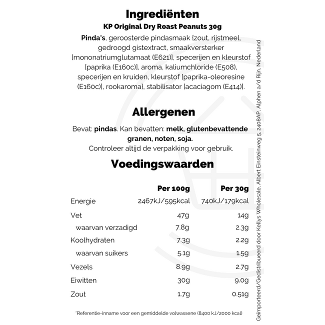 KP Original Dry Roast Peanuts 30g