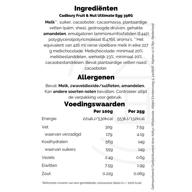 Cadbury Fruit & Nut Ultimate Egg 398G