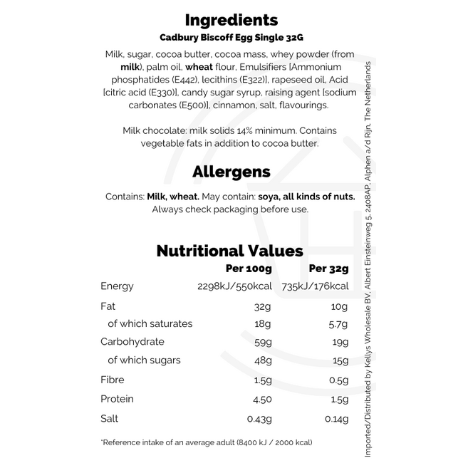 Cadbury Biscoff Egg Single 32G