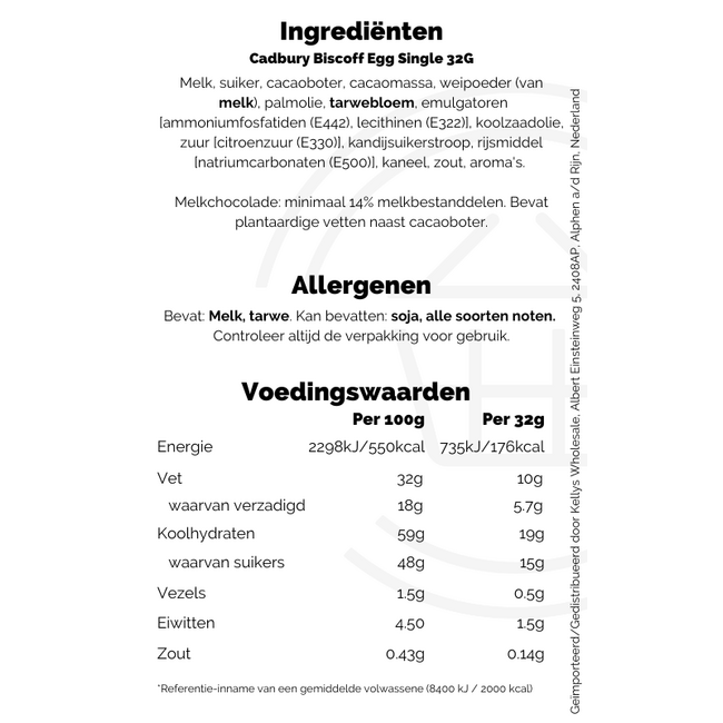 Cadbury Biscoff Egg Single 32G