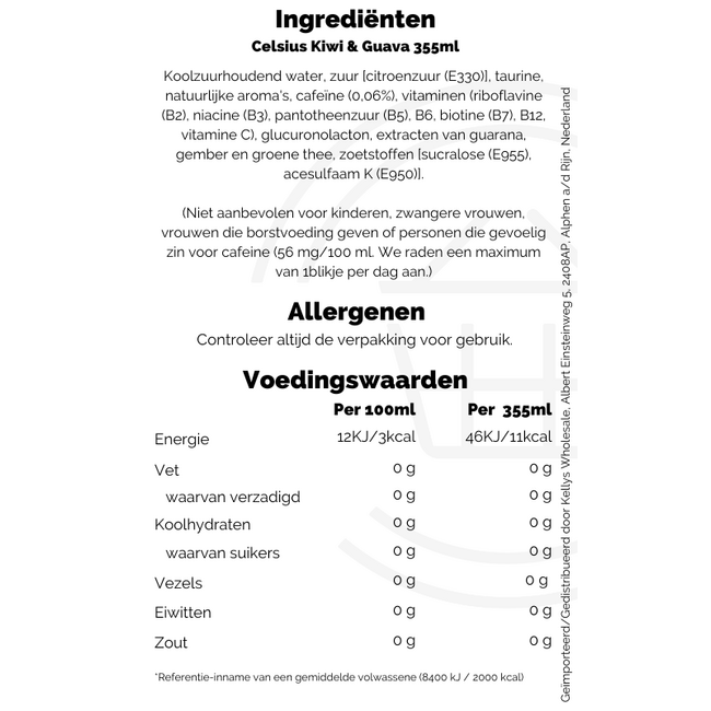Celsius Kiwi & Guava 355ml