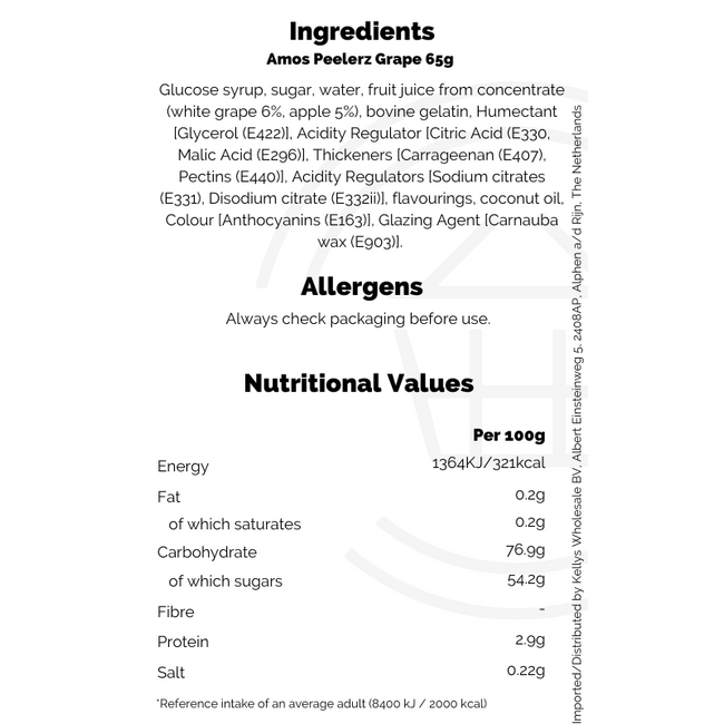 Amos Peelerz Grape 65g