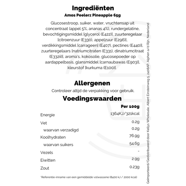 Amos Peelerz Pineapple 65g