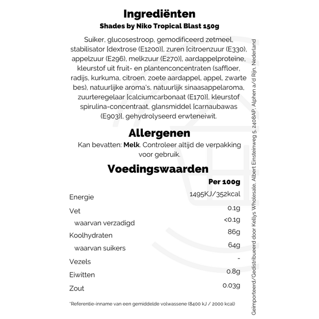 Shades by Niko Tropical Blast 150g