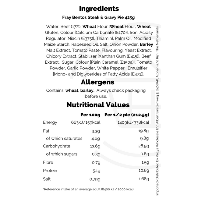 Fray Bentos Steak & Gravy 425g