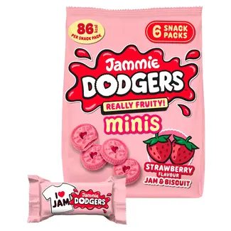 Fox's Jammie Dodgers 6 Pack Really Fruity Strawberry Minis 120g