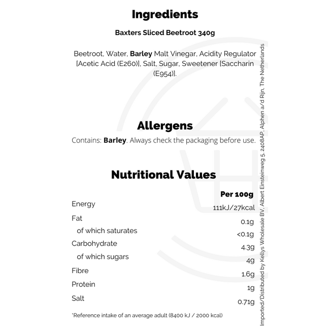 Baxters Sliced Beetroot 340g
