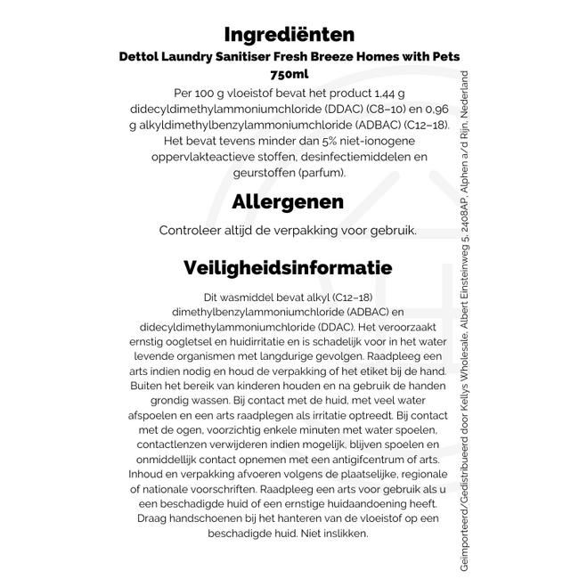 Dettol Laundry Sanitiser Fresh Breeze Homes with Pets 750ml