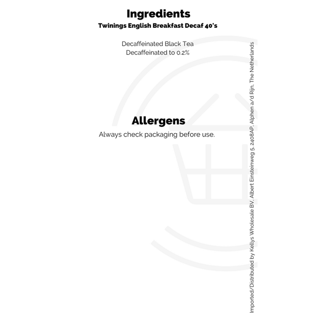 Twinings English Breakfast Decaf 40's