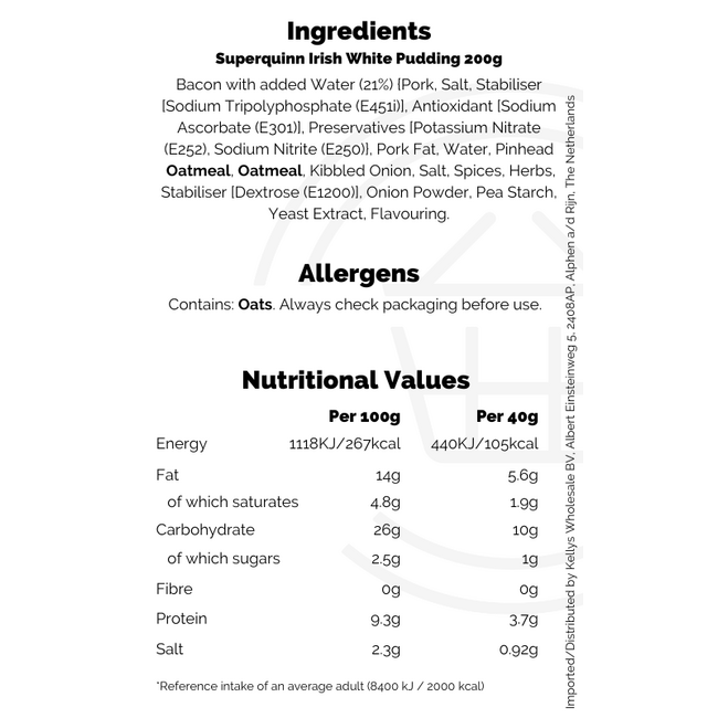 Superquinn Irish White Pudding 200g