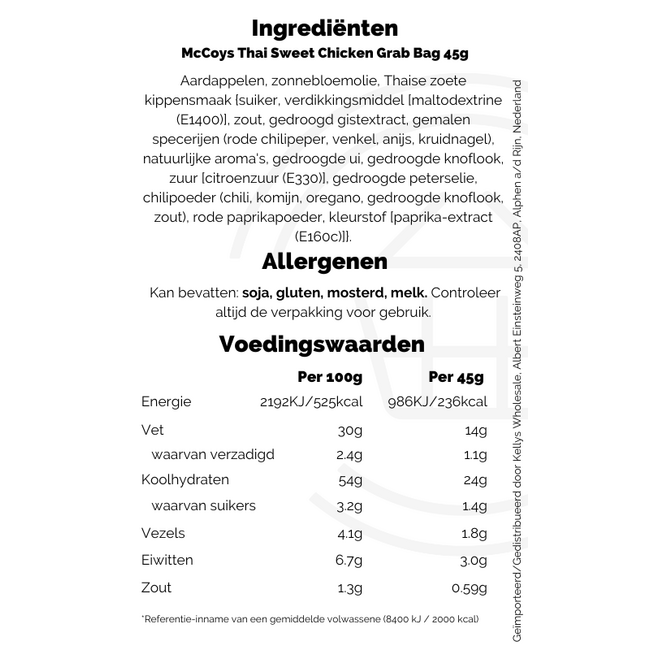 McCoys Thai Sweet Chicken Grab Bag 45g