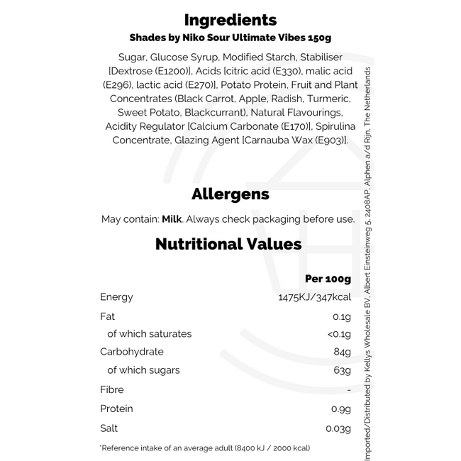 Shades by Niko Sour Ultimate Vibes 150g