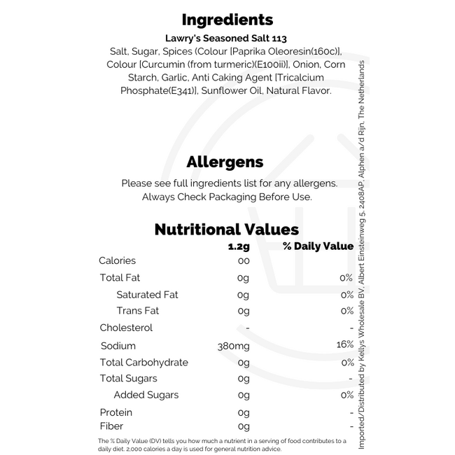 Lawrys Seasoned Salt 113g