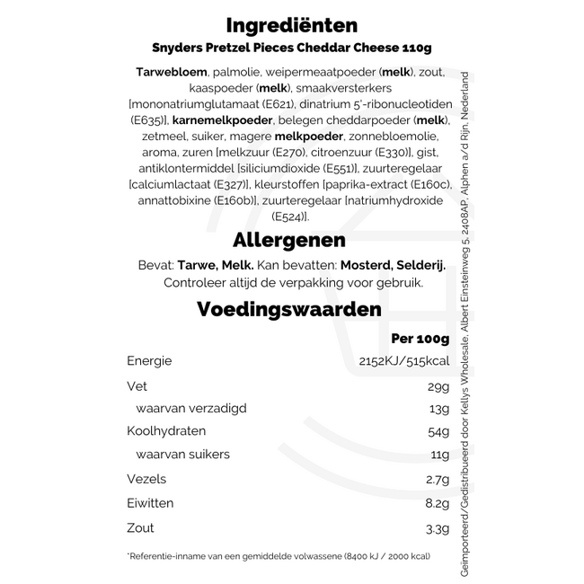 Snyders Pretzel Pieces Cheddar Cheese 110g