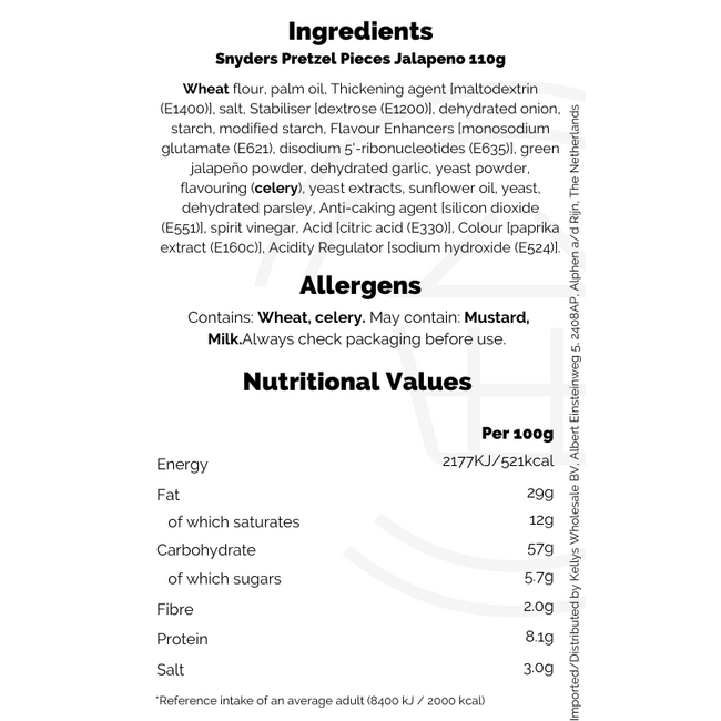 Snyders Pretzel Pieces Jalapeno 110g