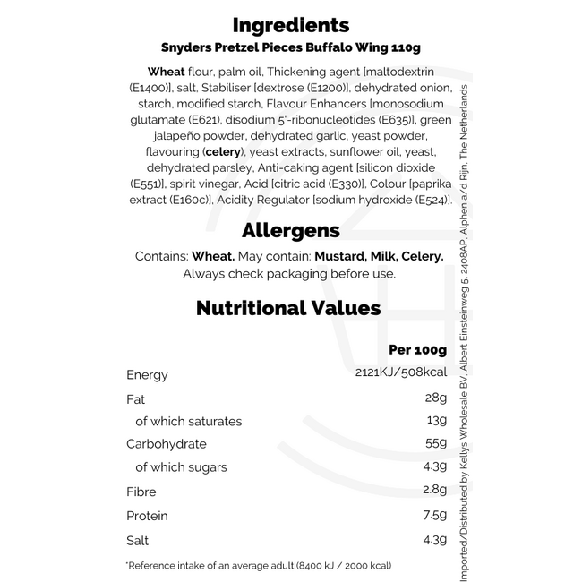 Snyders Pretzel Pieces Buffalo Wing 110g