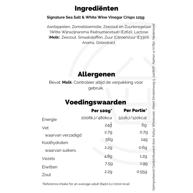 Signature Sea Salt & White Vinegar Crisps 125g