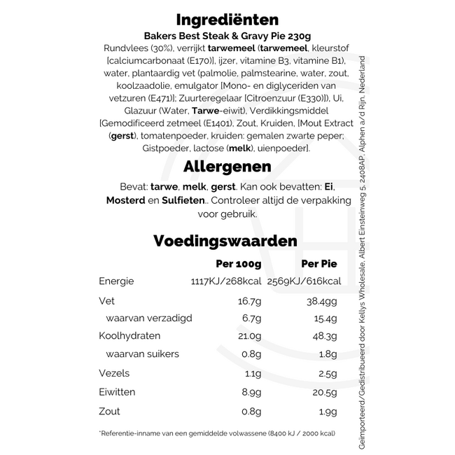 Bakers Best Steak & Gravy Pie 230g – Tiefkühl-Snack