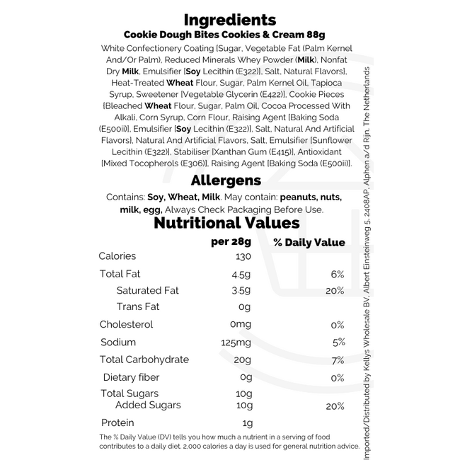 Cookie Dough Bites Cookies 'n Cream 88g THT: 15-09-2026